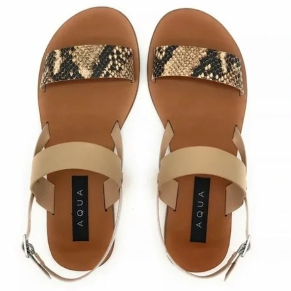 Great Condition Aqua Strappy Leather Sandals Snake Multi Media - Picture 4 of 7